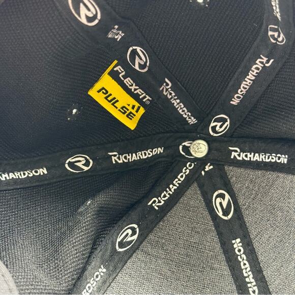 Richardson Black Cap with White Logo. Football Referee Hat. Size LG/XL. - Picture 7 of 8